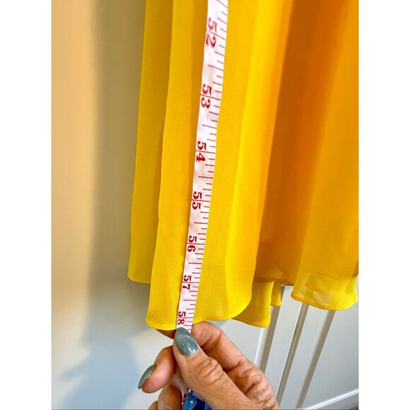 NWT Mac Duggal dress #70191 Asymmetrical Skirt Chiffon Dress in Marigold. Size 0 - Picture 10 of 14
